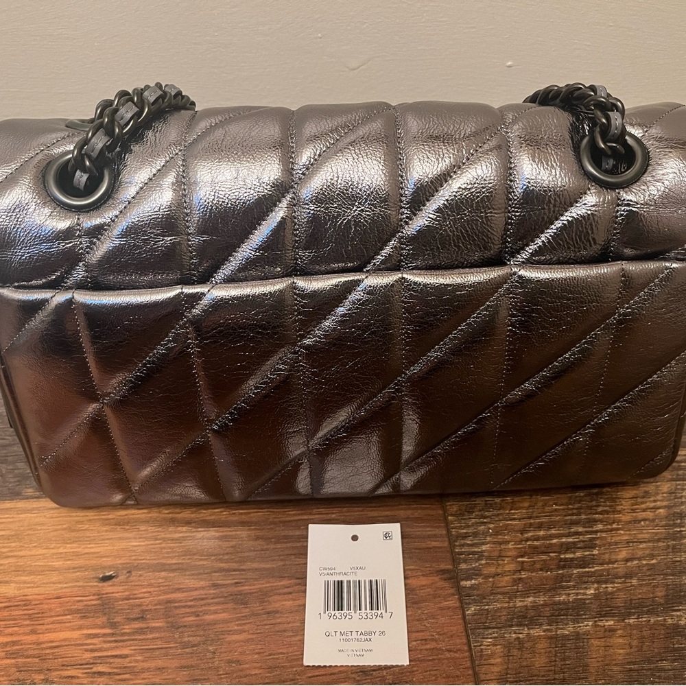 Coach Silver Quilted Crossbody Bag - Picture 3 of 8